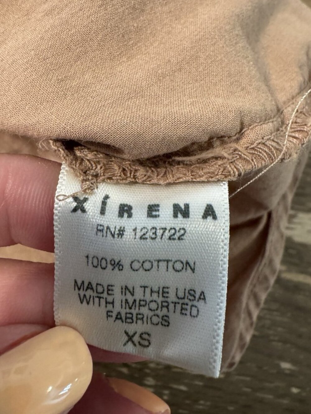 Xirena Channing Shirt Neutral Tan Roll Short Sleeve Costal Minimalist Oversized - Picture 7 of 10